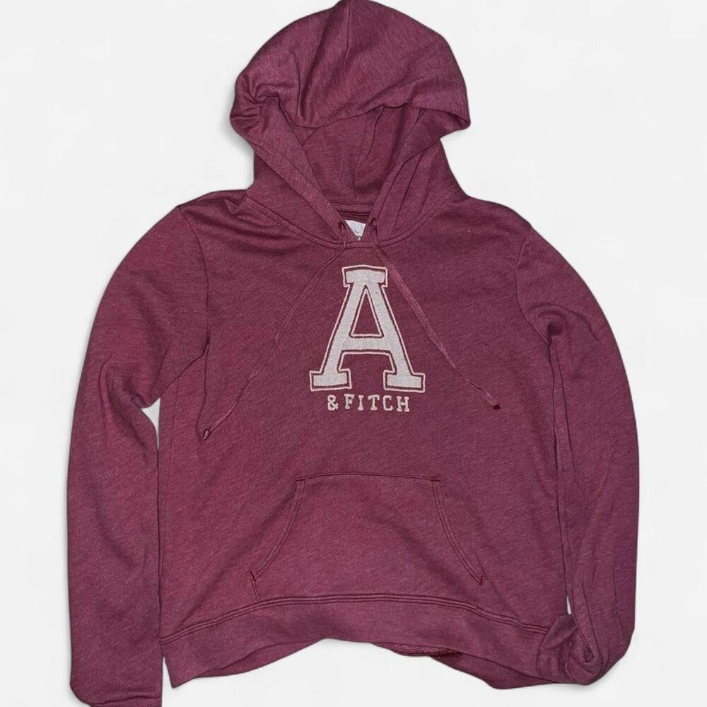 Abercrombie Fitch Hoodie Women’s Size M Pink Casual Preppy Embroidered Y2K